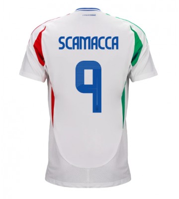 Italien Gianluca Scamacca #9 Udebanetrøje EM 2024 Kort ærmer